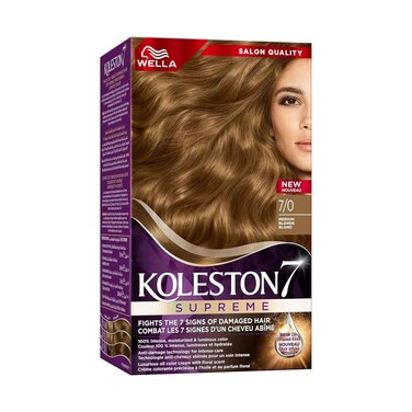 Wella Koleston Permanent Hair Color Kit 7/0 Medium Blonde