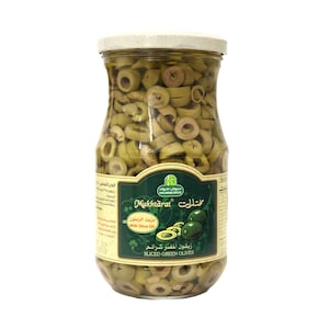 Halwani Bros Mukhtarat Sliced Green Olives With Olive Oil 325g