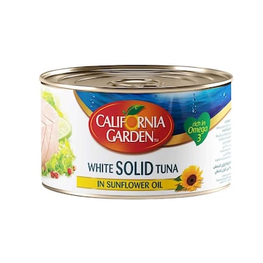 تونة بيضاء صلبة من حدائق كاليفورنيا في زيت دوار الشمس 100 غرام
