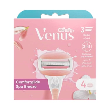 Gillette Venus 3 Comfort Glide Spa Breeze Replacement Razor Cartidges 4 Pieces