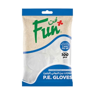Fun Gloves Single Use 1 Size Fits All 100Pcs
