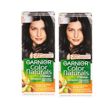 Garnier Color Naturals Cr&egrave;me Nourishing Hair Color Black Noir 2 Pieces