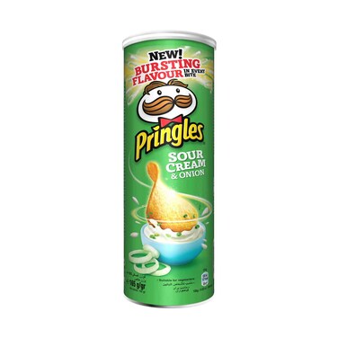 رقائق بطاطس برينجلز بنكهة الكريمة الحامضة والبصل 165 غرام