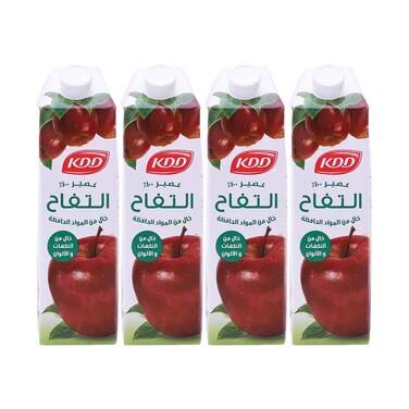 عصير تفاح كي دي دي، 1 لتر × عبوة من 4