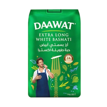 Daawat Extra Long Grain White Indian Basmati Rice 1kg