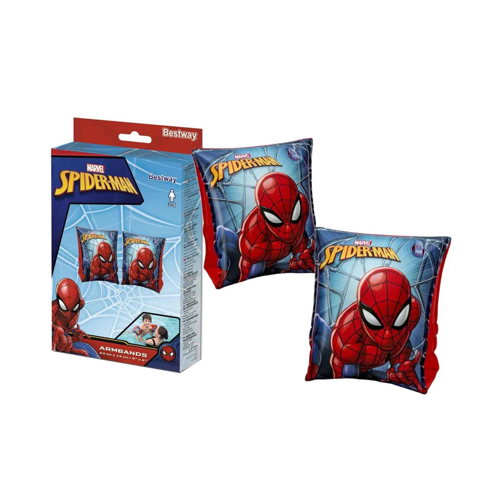 Bestway Spiderman Print Armband Floaters 23x15cm Red
