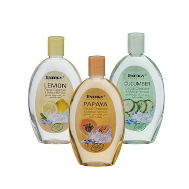 Energy Facial Cleanser &amp; Make Up Remover Assorted 235mlx3 Pieces