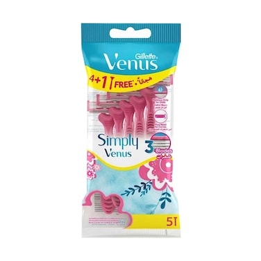 Gillette Simply Venus Disposable Razor And Blades 5 Pieces