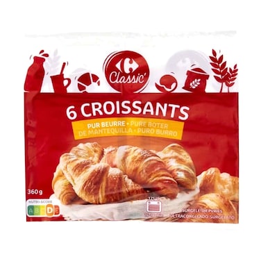 Carrefour Frozen Croissant  60g&times;6 Pieces