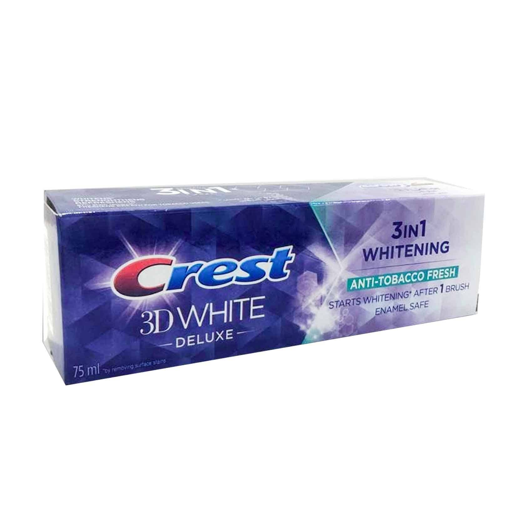 crest anti tobacco toothpaste Buy Crest 3D White Deluxe Anti Tobacco Fresh Whitening Toothpaste 75ml  Online