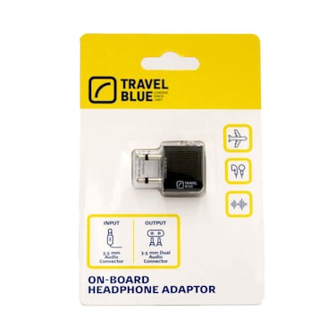 محول سماعة الرأس الأزرق للسفر على متن الطائرة