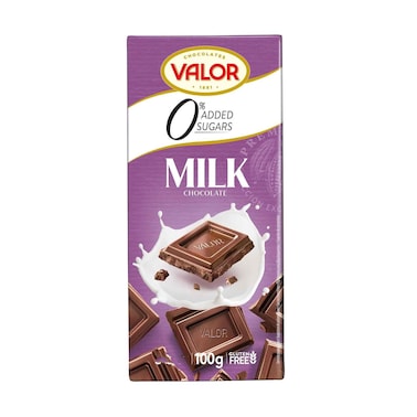 Valor Gluten Free Milk Chocolate No Added Sugar 100g