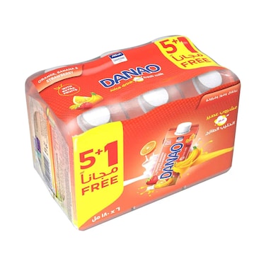 Al Safi Danone Danao Orange, Banana &amp; Strawberry Fresh Milk 180mlx6 Pieces
