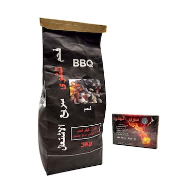Barbecue Charcoal Fast Burning 3kg + Cubes