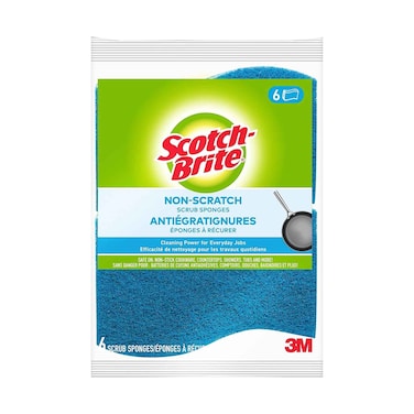3م سكوتش برايت اسفنج مقشر غير قابل للخدش أزرق 6 قطع