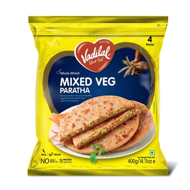 Vadilal Quick Treat Whole Frozen Wheat Mixed Veg Paratha 400g