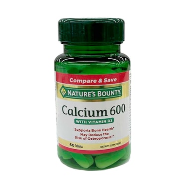 نيتشرز باونتي مكمل غدائي معدني غني  بالكالسيوم 600 بلس و فيتامين D3 عبوة من 60 قطعة
