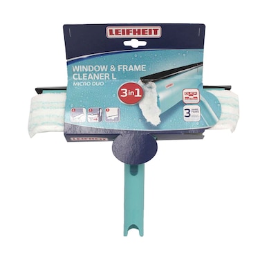 Leifheit Window &amp; Frame Cleaner Micro Duo 3 In 1 Wiper, Click System