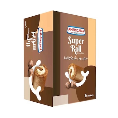 Americana Quality Super Roll Chocolate Cake 60gx6 Pieces