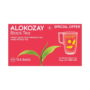 Alokozay Black Tea 100 Bags + Free Mug