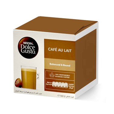 Nescafe Dolce Gusto Cafe Au Lait Coffee Capsules (16 Capsules, 16 Cups)