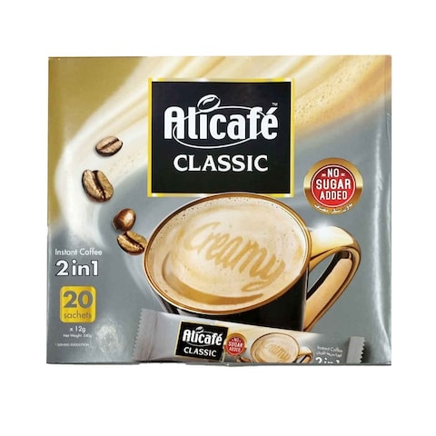 Alicafe Classic Premix Coffee No Sugar Added 12g&times;20