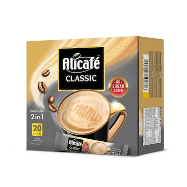 Alicafe Classic 2 In 1 Instant Coffee, Sugar Free 12gx20 Pieces

