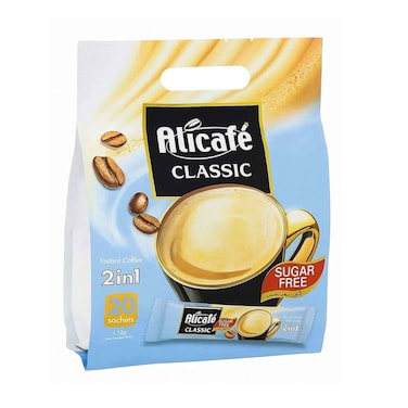 Alicafe Classic 2 In 1 Instant Coffee, Sugar Free 12gx20 Pieces
