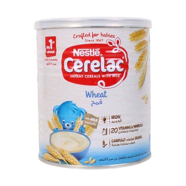 Nestl&eacute; Cerelac From 6 Months, Wheat with Milk Infant Cereal 400g Tin