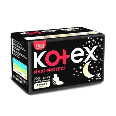 Kotex Maxi Protect 0% Leak Night Time 16 Pads