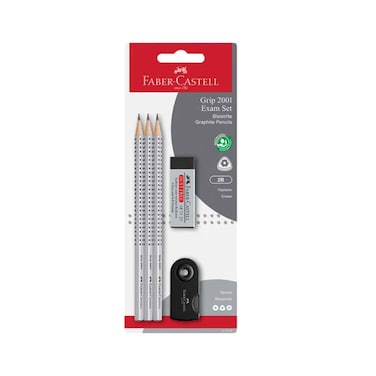 FaberCastell Pencil Exam Set With Eraser And Sharpner 5PC