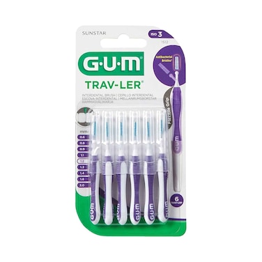 فرشاة أسنان صن ستار جوم تراف-لير ISO3-1512، بنفسجي، 6 قطع