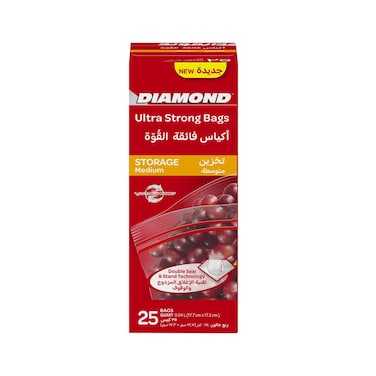 Diamond Ultra Strong Storage Bags Medium 25 Pieces