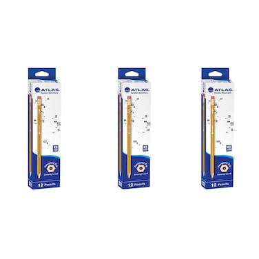 مجموعة أطلس قلم رصاص سداسي الشكل 3x12 قطع