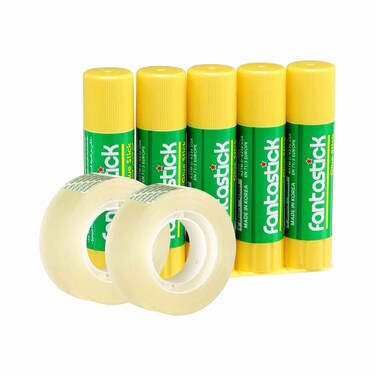 Fantastick Glue Stick 8gms 5 Pieces, Tape 2 Pieces