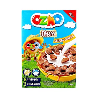 Ozmo Farm Whole Wheat &amp; Corn Cereal With Cocoa 325g