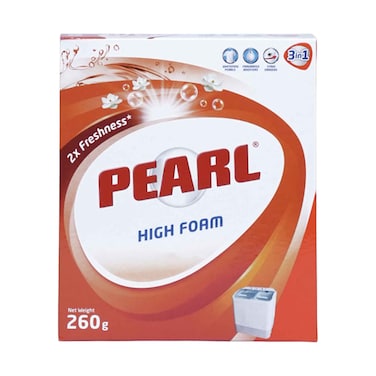 Pearl 3 In 1 High Foam Detergent Powder Pack 260g