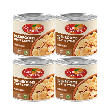 California Garden Mushrooms Pieces &amp; Stem 184gx4 Pieces