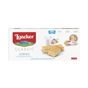 Loacker Milk Crispy Wafers Filled with Milk Cream 225g