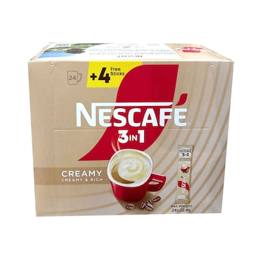 نسكافيه 3N1 كريمي وغني 20 قطعة + 4 مجاناً