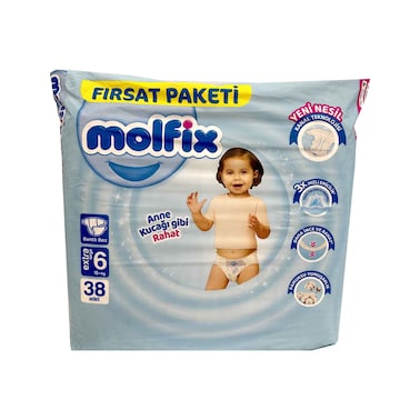 Molfix Baby Diapers Extra Large 6 From 15+kg, 36pcs