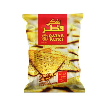 Qatar Pafki Tortilla Chips Cheddar &amp; Jalapeno Flavour 125g