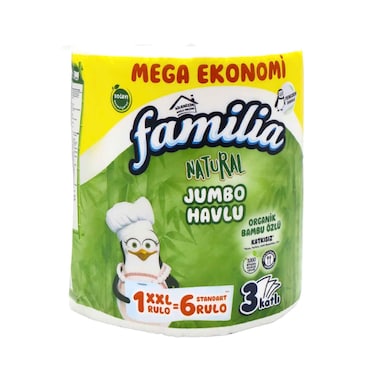 Familia Natural Jumbo Kitchen Towel 3ply With Organic Bamboo Essence