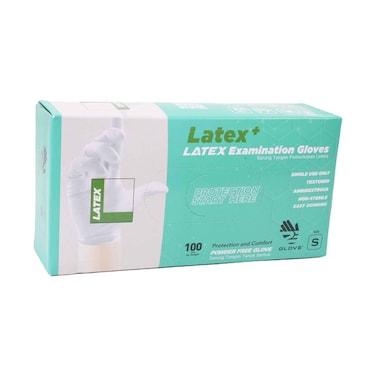 Europharma Latex Gloves Small Size, Powder Free 100 Pieces