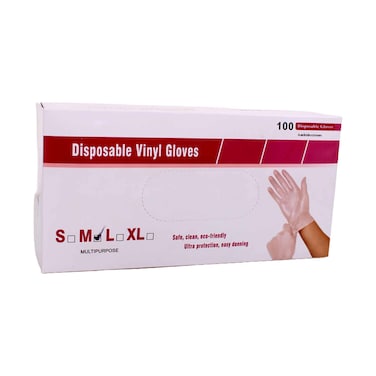 Europharma Vinyl Gloves  Medium 100 Pieces