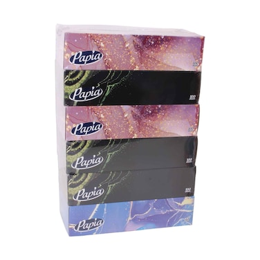Papia Facial Tissues 100 Sheetsx6 Pieces