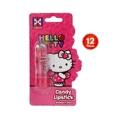 هالو كيتي أحمر شفاه حلوى بنكهة الفراولة 6 غرام × 12 قطعة