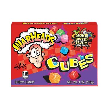 Warheads Cubes Sour &amp; Sweet Fruity Chewy Candy 113g