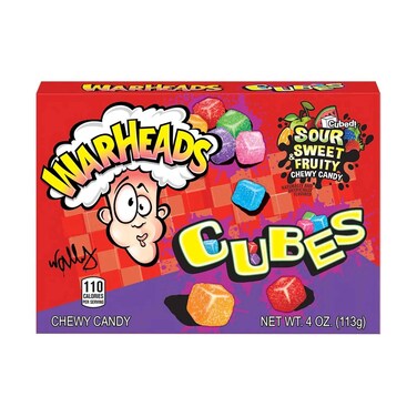 Warheads Cubes Sour &amp; Sweet Fruity Chewy Candy 113g