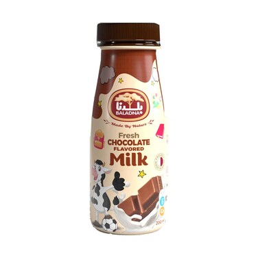 Baladna Fresh Milk Full Fat Chocolate Flavored 200ml